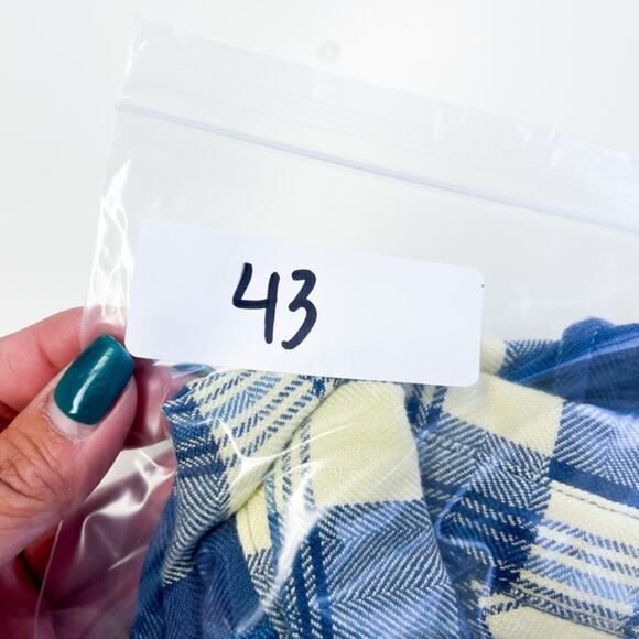 Rails x Free People | Button Down Cuffed Plaid Shirt Oversized Yellow Blue | S - Picture 10 of 10